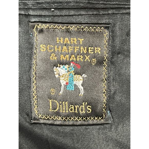 Vintage Hart Schaffner Marx 42L Blue Black Textured Blazer Sport Coat Jacket - Picture 13 of 14